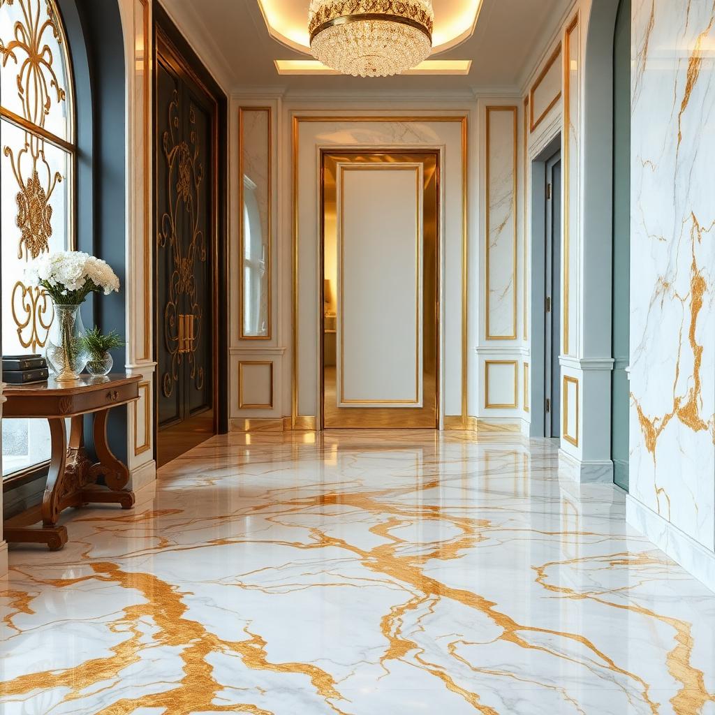 Oro y mármol blanco